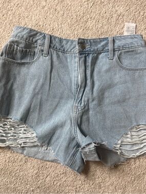 Hollister Light Wash Distressed Denim Cutoff Shorts